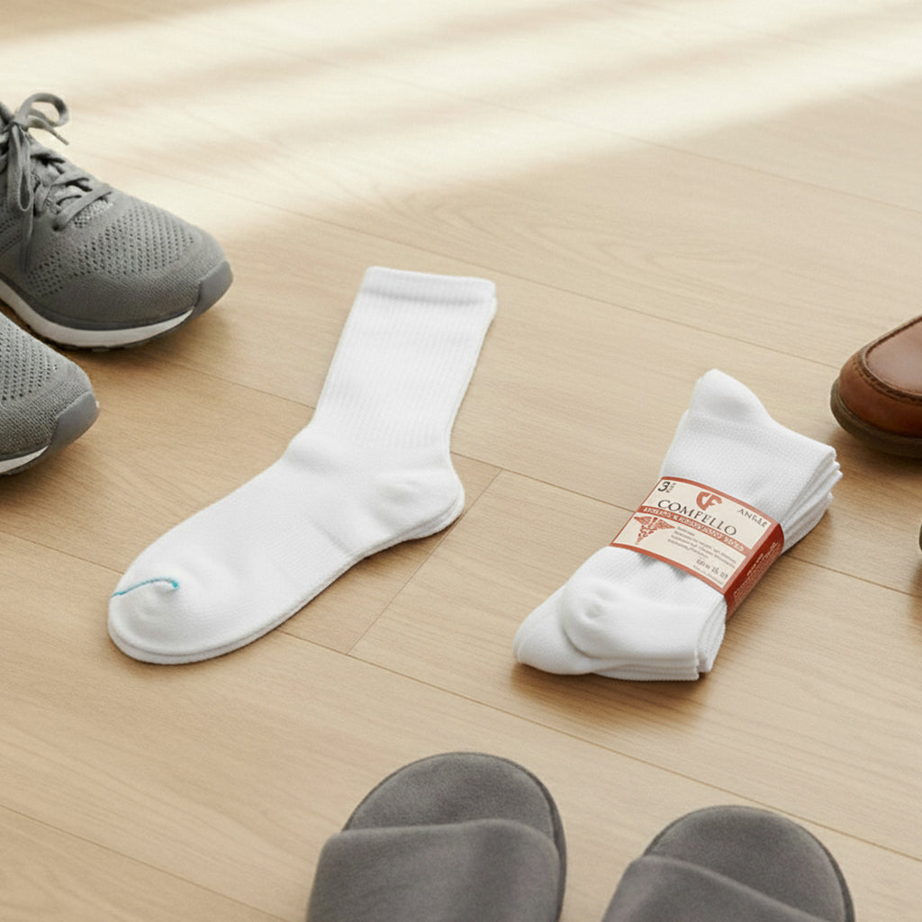 Diabetic Quarter socks for men and women — Soft stretch for sensitive feet — White - Alpine Collection