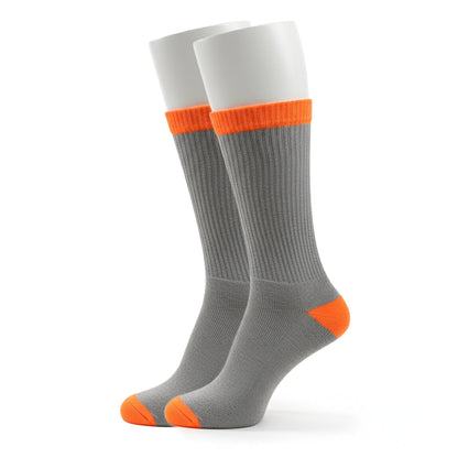 Unisex Crew Work Socks — Durable, Cushioned & Moisture — Wicking for Long Workdays and Boots — Orange - Alpine Collection