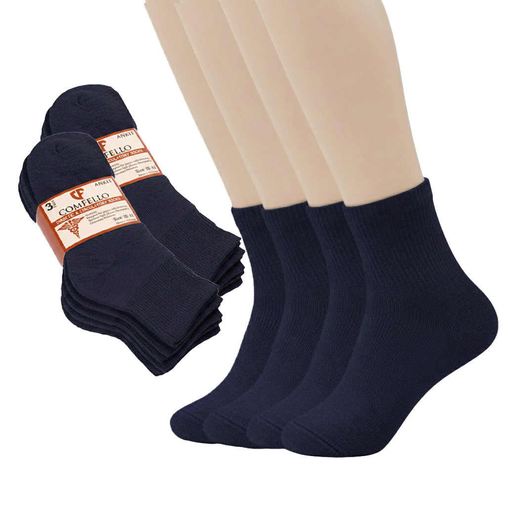 Diabetic Quarter Socks for Men & Women – Soft Stretch, Seamless & Comfort Fit for Sensitive Feet - Alpine Collection