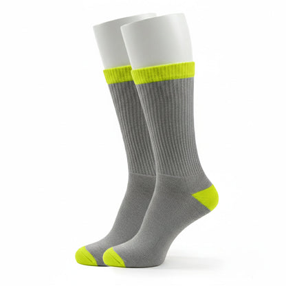 Unisex Crew Work Socks — Durable, Cushioned & Moisture — Wicking for Long Workdays and Boots — Neon Yellow - Alpine Collection