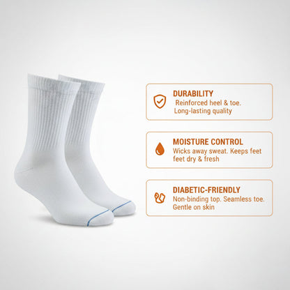 Diabetic Quarter Socks for Men & Women – Soft Stretch, Seamless & Comfort Fit for Sensitive Feet - Alpine Collection