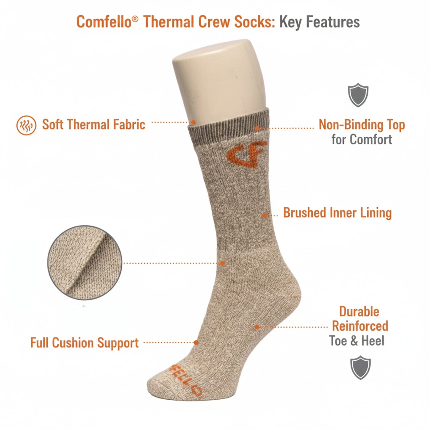 Men’s & Women’s Thermal Crew Socks - Soft, Thick & Heat Retaining Winter Socks - Alpine Collection