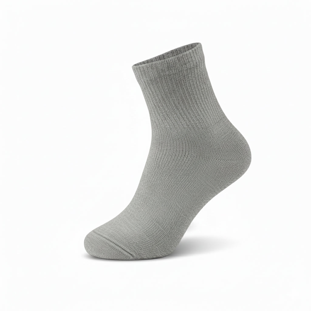 Diabetic Quarter socks for men and women — Soft stretch for sensitive feet — Grey - Alpine Collection