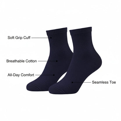 Diabetic Quarter Socks for Men & Women – Soft Stretch, Seamless & Comfort Fit for Sensitive Feet - Alpine Collection