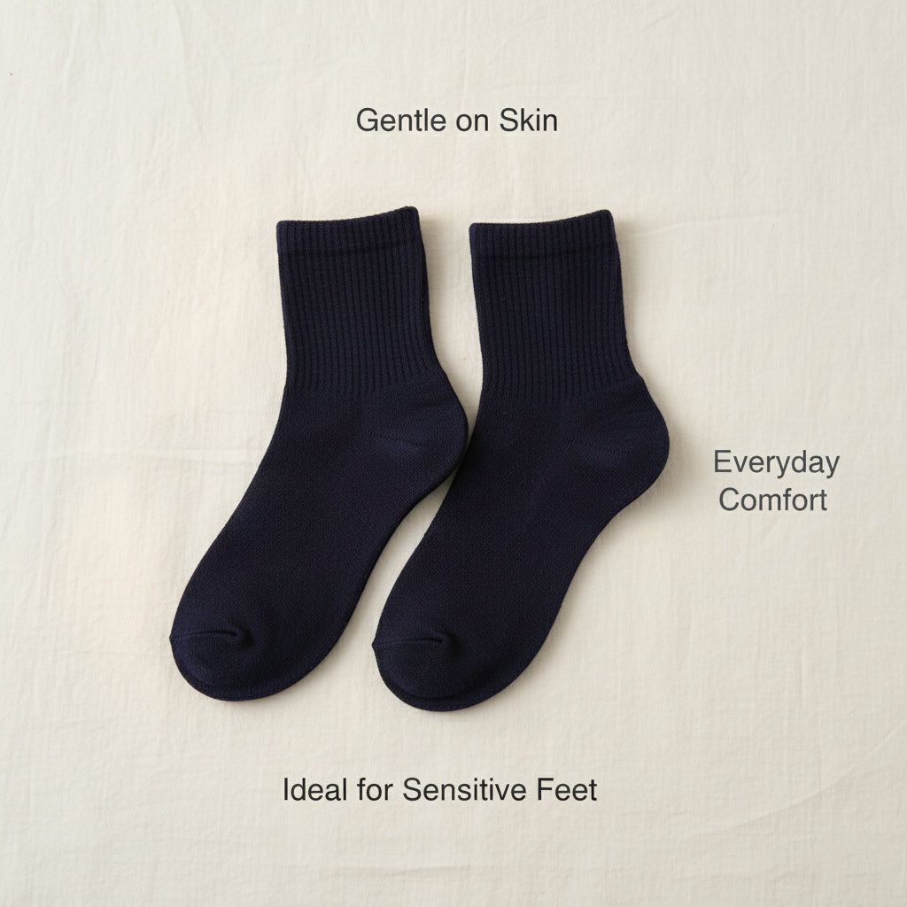 Diabetic Quarter socks for men and women — Soft stretch for sensitive feet — Navy Blue - Alpine Collection