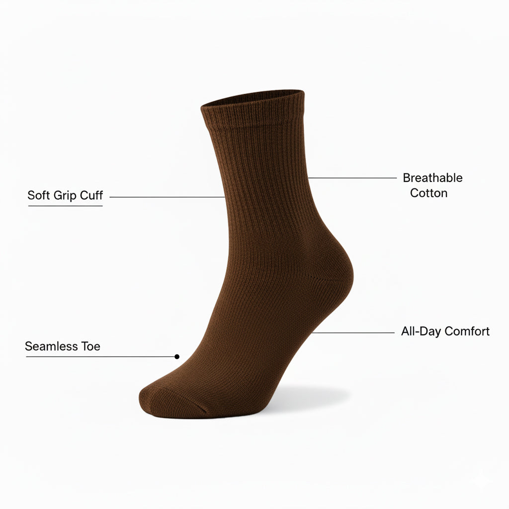 Diabetic Quarter Socks for Men & Women – Soft Stretch, Seamless & Comfort Fit for Sensitive Feet - Alpine Collection