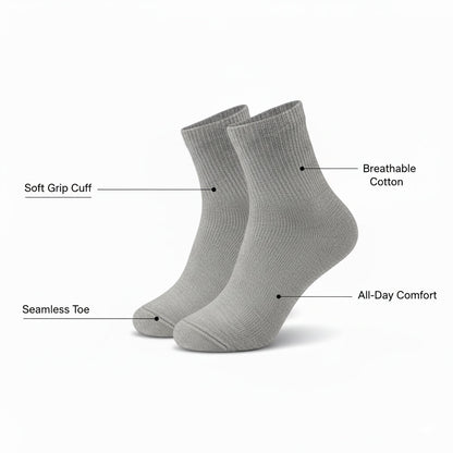 Diabetic Quarter Socks for Men & Women – Soft Stretch, Seamless & Comfort Fit for Sensitive Feet - Alpine Collection