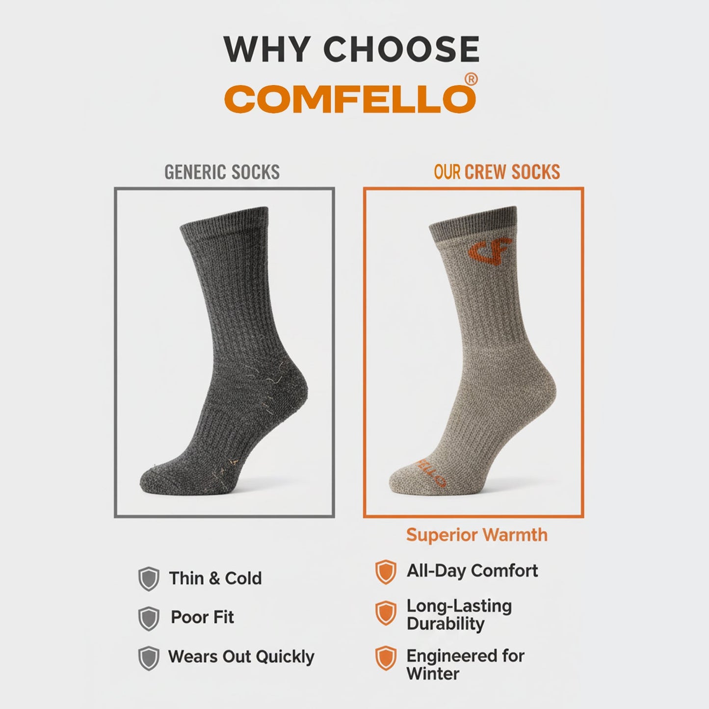 Men’s & Women’s Thermal Crew Socks - Soft, Thick & Heat Retaining Winter Socks - Alpine Collection