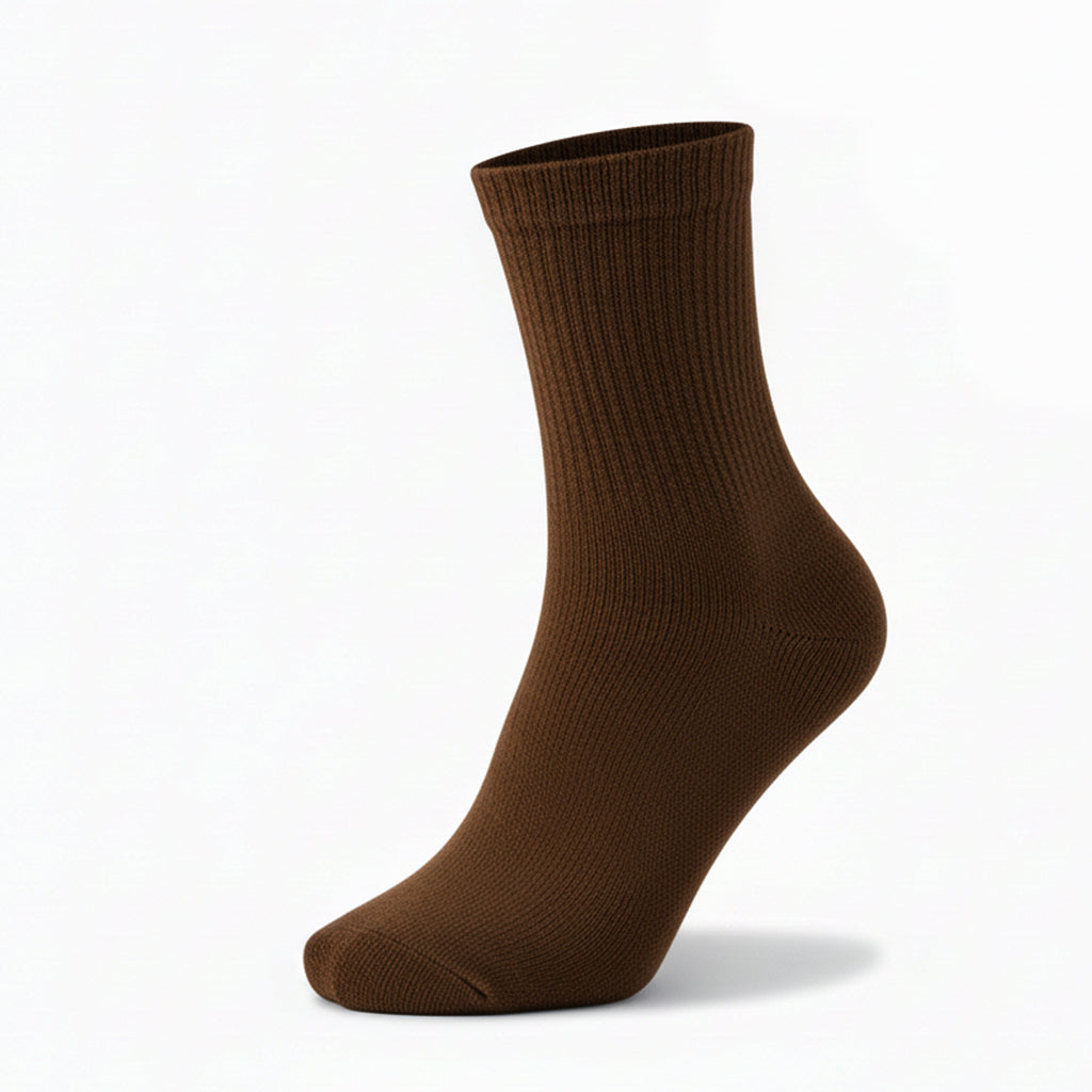 Diabetic Quarter socks for men and women — Soft stretch for sensitive feet — Brown - Alpine Collection