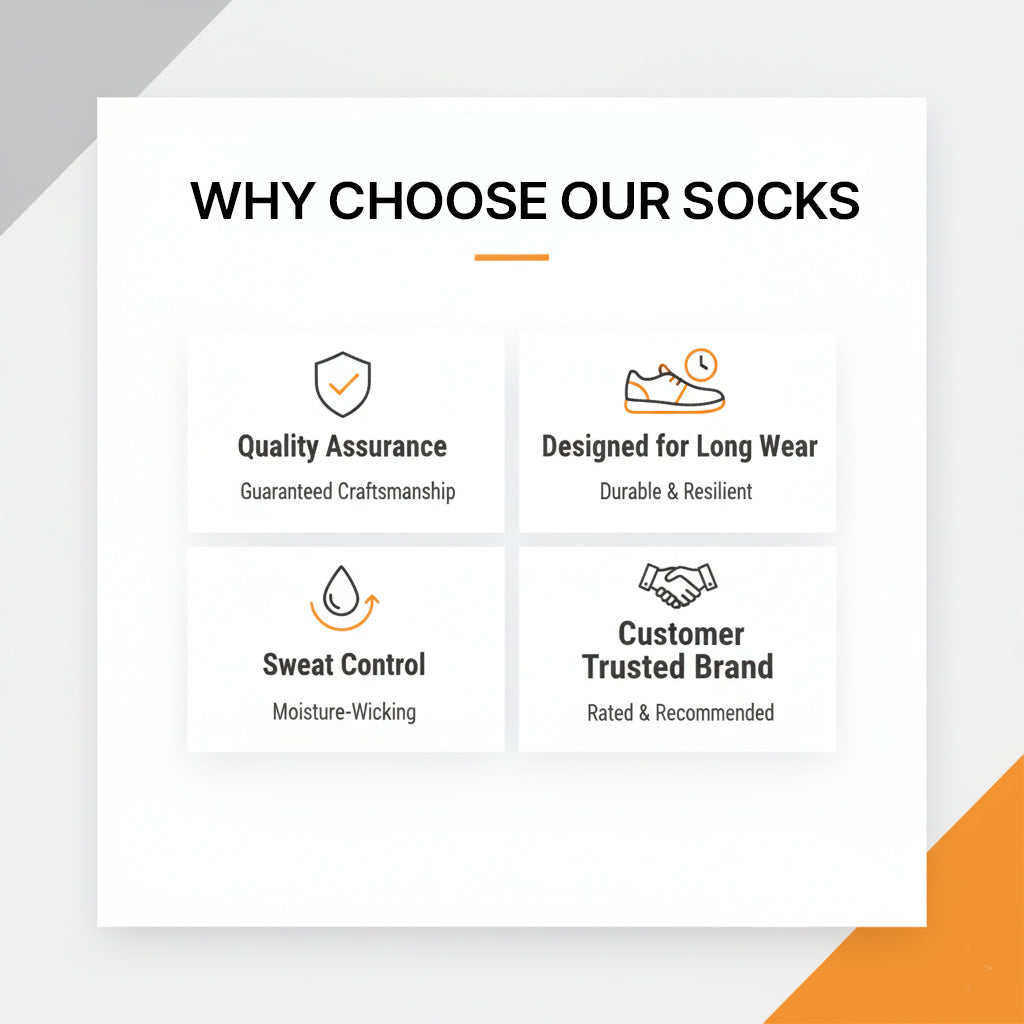 Unisex Crew Work Socks — Durable, Cushioned & Moisture — Wicking for Long Workdays and Boots — Orange - Alpine Collection