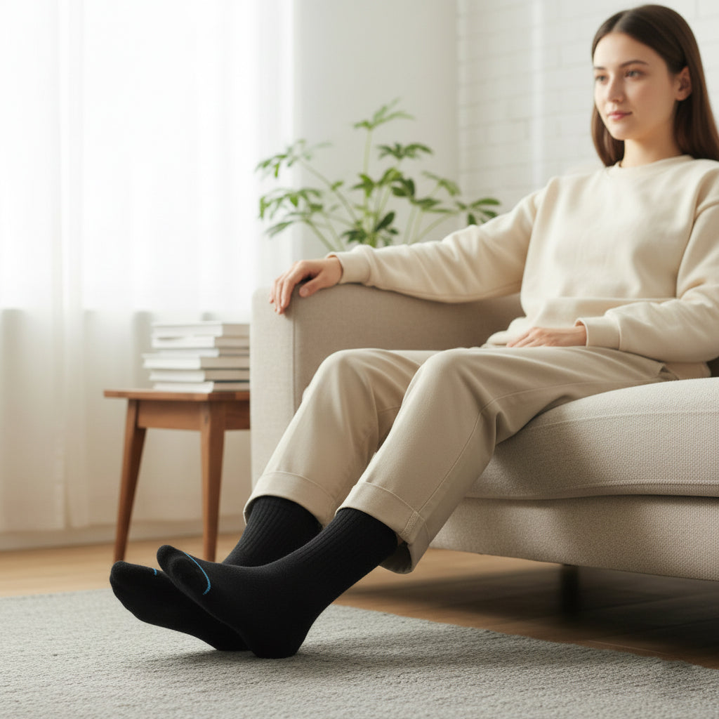 Diabetic Crew Socks for Men & Women – Soft Stretch, Seamless & Comfort Fit for Sensitive Feet - Alpine Collection