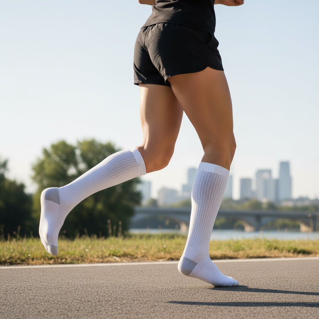 Unisex Crew Sports Socks — Athletic Socks for Running, Gym Training & Everyday Comfort — White - Alpine Collection