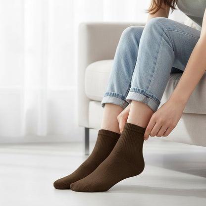 Diabetic Quarter socks for men and women — Soft stretch for sensitive feet — Brown - Alpine Collection