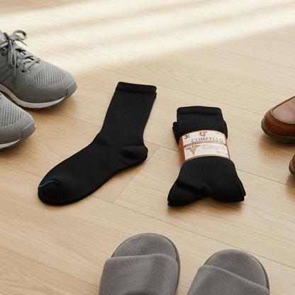 Diabetic Crew socks for men and women — Soft stretch for sensitive feet —  Black - Alpine Collection