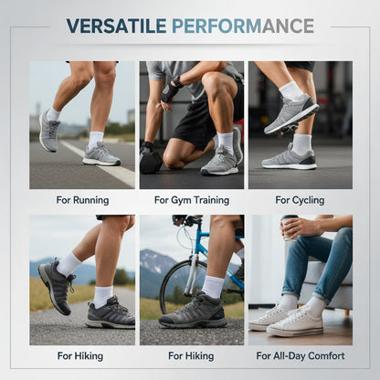 Unisex Ankle Sports Socks — Athletic Socks for Running, Gym Training & Everyday Comfort — White - Alpine Collection