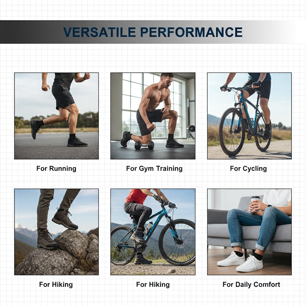 Unisex Ankle Sports Socks — Athletic Socks for Running, Gym Training & Everyday Comfort — Black - Alpine Collection