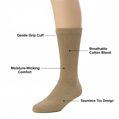 Diabetic Crew Socks for Men & Women – Soft Stretch, Seamless & Comfort Fit for Sensitive Feet - Alpine Collection