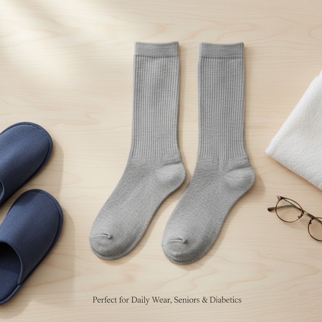 Diabetic Crew Socks for Men & Women – Soft Stretch, Seamless & Comfort Fit for Sensitive Feet - Alpine Collection