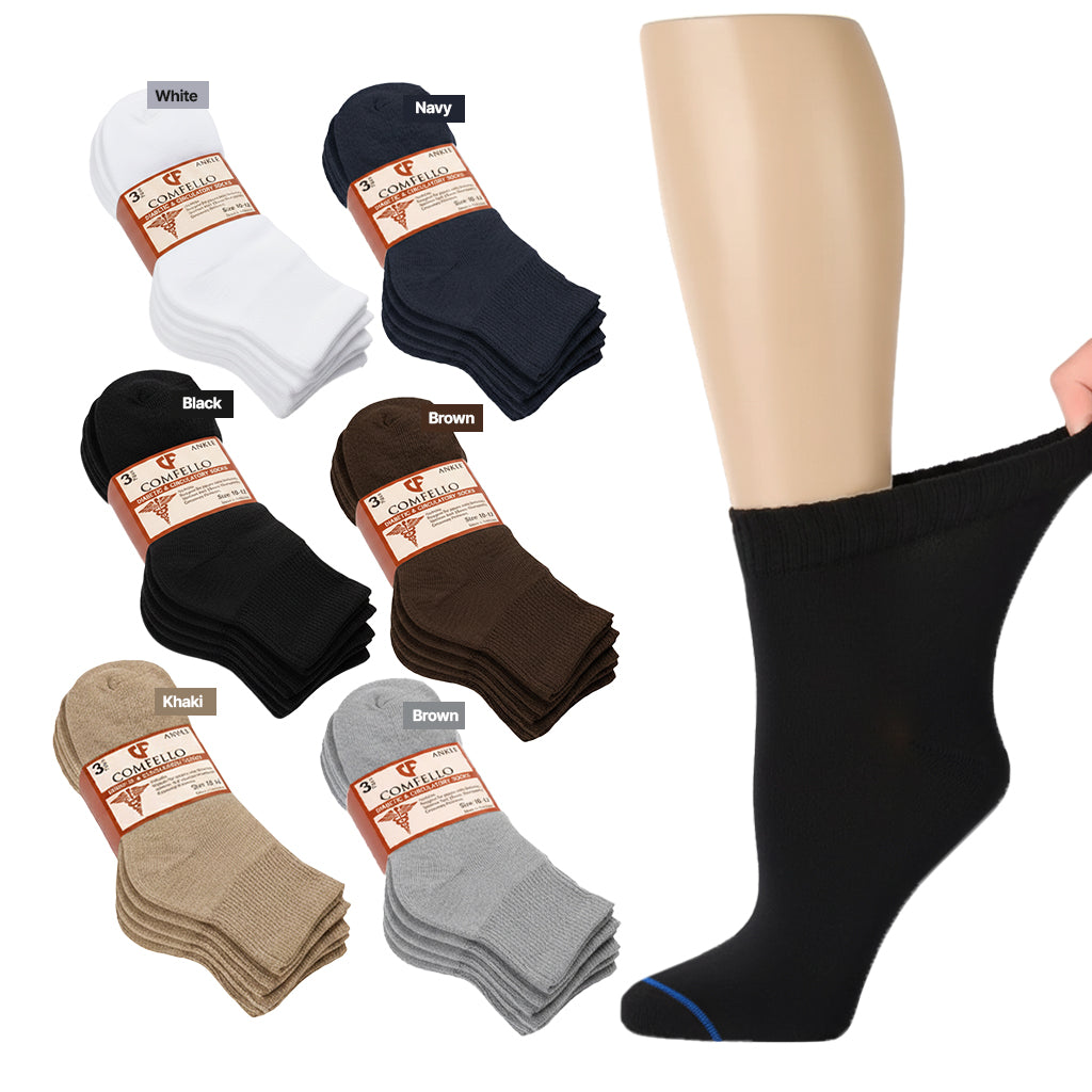 Diabetic Quarter Socks for Men & Women – Soft Stretch, Seamless & Comfort Fit for Sensitive Feet - Alpine Collection