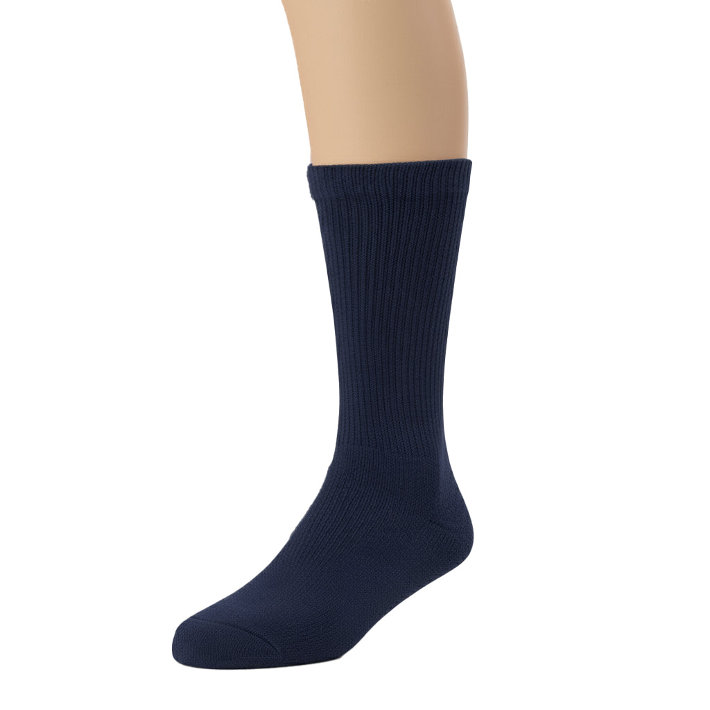 Diabetic Crew socks for men and women — Soft stretch for sensitive feet —  Navy Blue - Alpine Collection