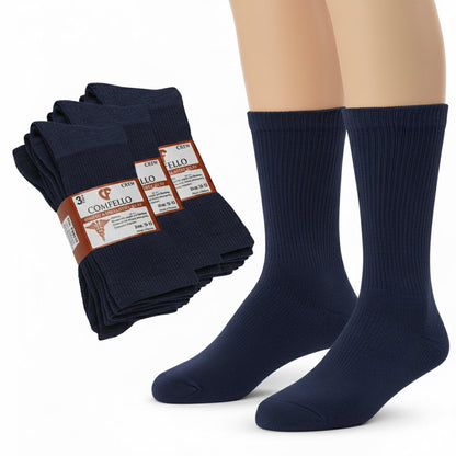 Diabetic Crew Socks for Men & Women – Soft Stretch, Seamless & Comfort Fit for Sensitive Feet - Alpine Collection