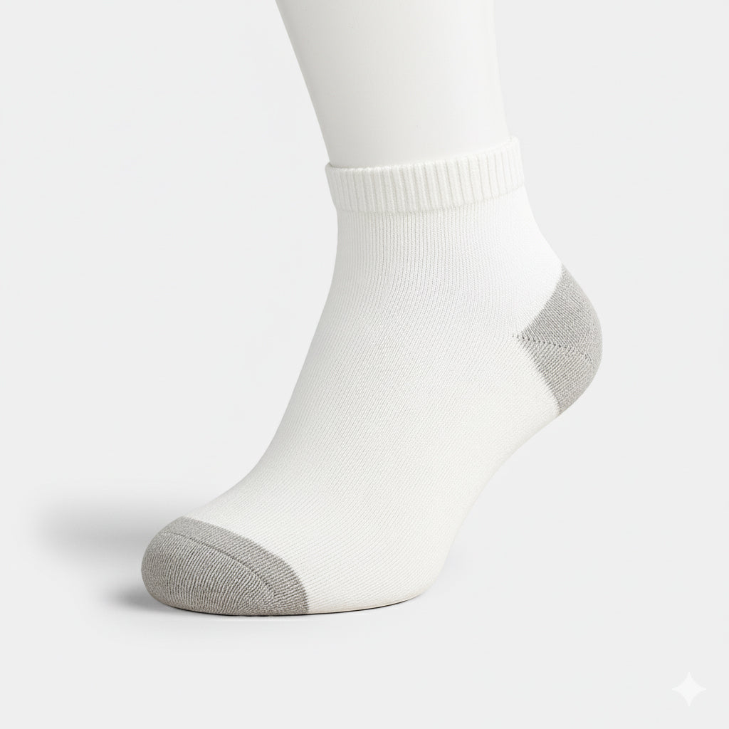 Unisex Ankle Sports Socks — Athletic Socks for Running, Gym Training & Everyday Comfort — White - Alpine Collection