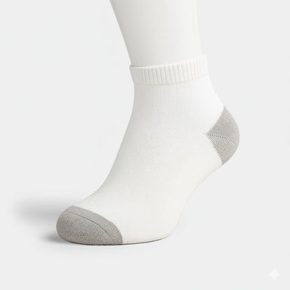 Unisex Ankle Sports Socks — Athletic Socks for Running, Gym Training & Everyday Comfort — White - Alpine Collection